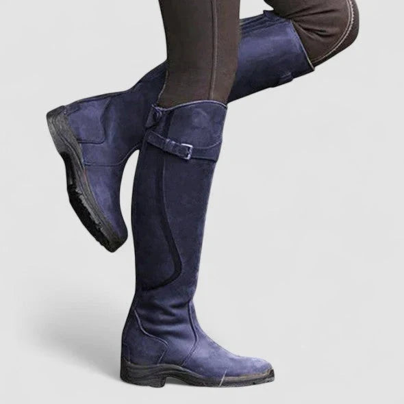Victoria | Chic Knee High Boots with Buckle Strap Detail