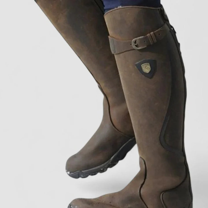 Victoria | Chic Knee High Boots with Buckle Strap Detail