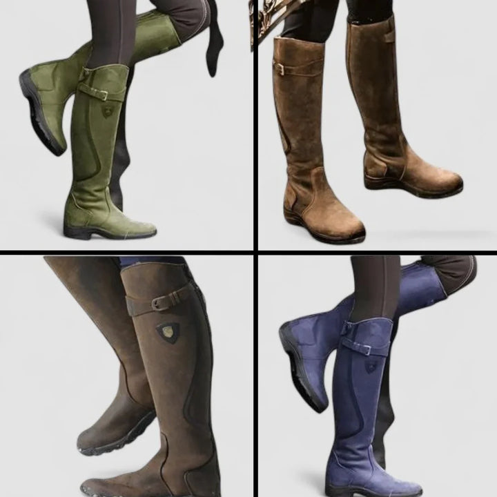 Victoria | Chic Knee High Boots with Buckle Strap Detail