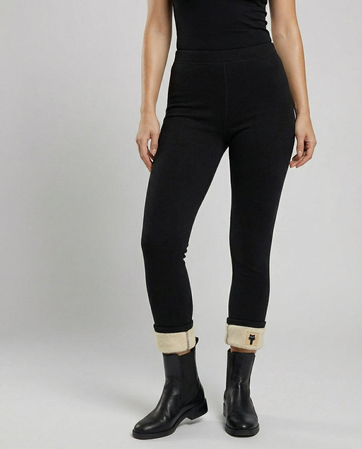 Victoria | Cozy Fleece Lined Leggings with Cuffed Roll-Up Hem