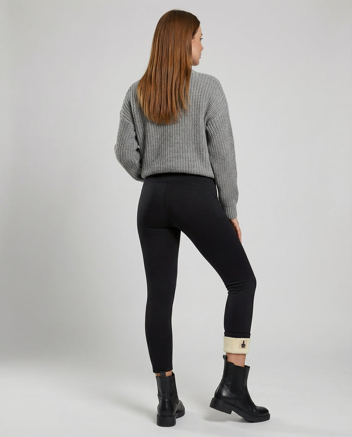 Victoria | Cozy Fleece Lined Leggings with Cuffed Roll-Up Hem