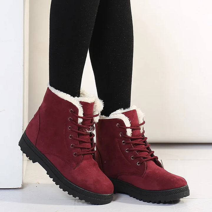 Virginia | Plush-Lined Lace-Up Winter Ankle Snow Boots