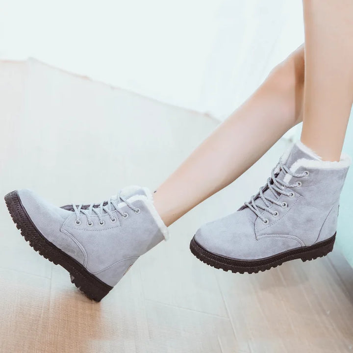 Virginia | Plush-Lined Lace-Up Winter Ankle Snow Boots