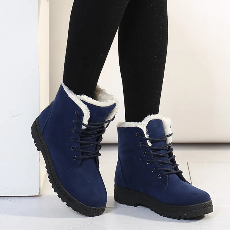 Virginia | Plush-Lined Lace-Up Winter Ankle Snow Boots
