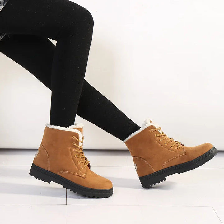 Virginia | Plush-Lined Lace-Up Winter Ankle Snow Boots