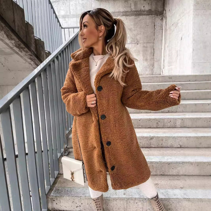 Virginia | Relaxed Longline Sherpa Jacket with Notch Collar