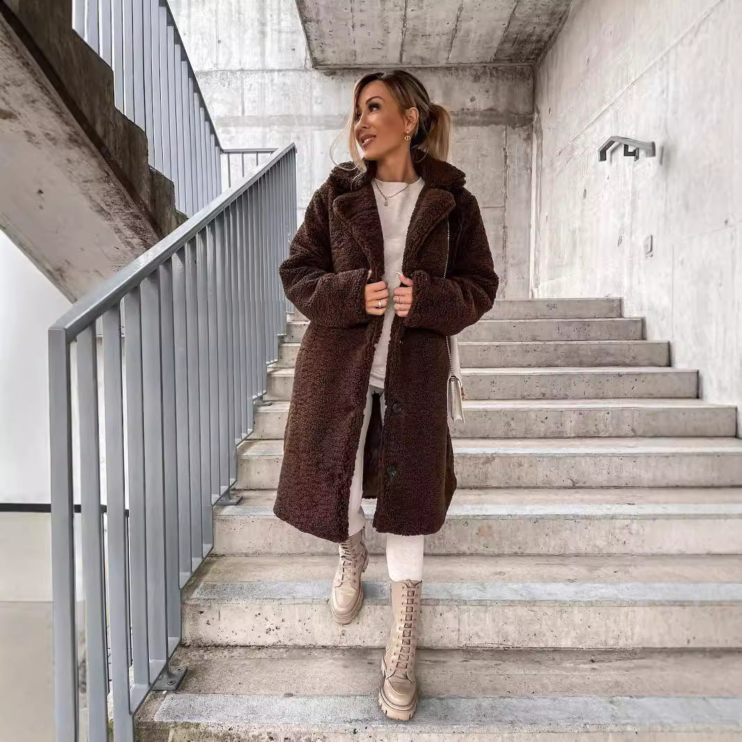 Virginia | Relaxed Longline Sherpa Jacket with Notch Collar