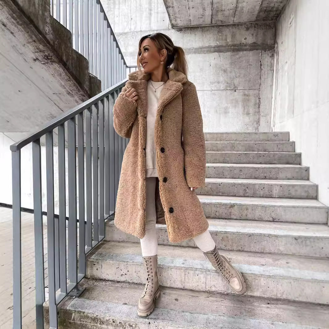Virginia | Relaxed Longline Sherpa Jacket with Notch Collar