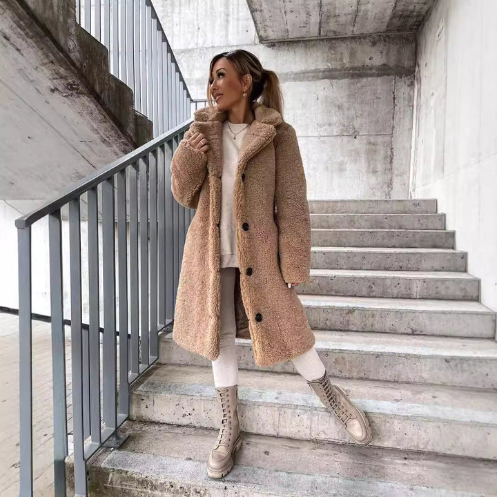 Virginia | Relaxed Longline Sherpa Jacket with Notch Collar