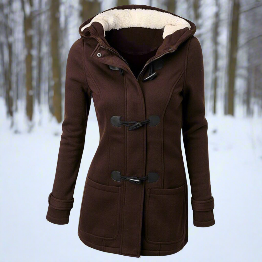 Virginia | Timeless Hooded Fuzzy-Trim Duffle Coat