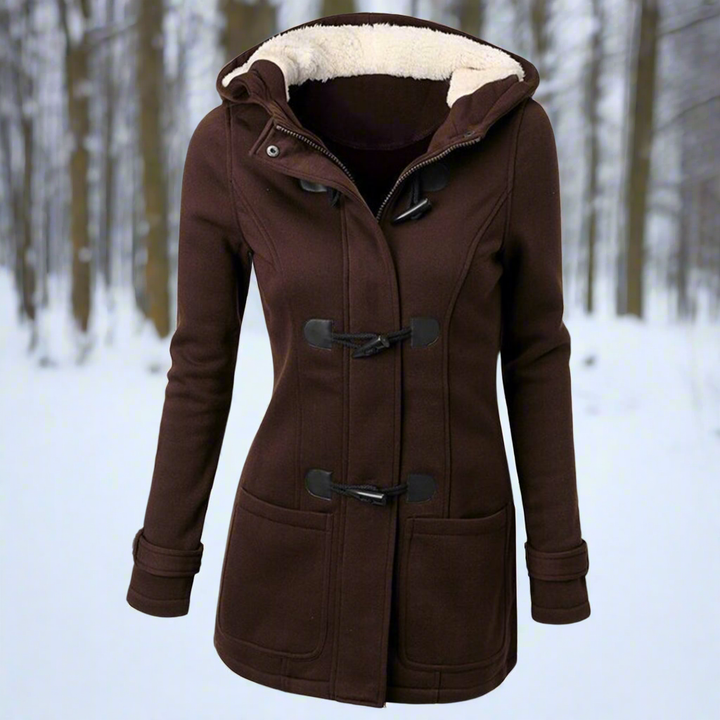 Virginia | Timeless Hooded Fuzzy-Trim Duffle Coat
