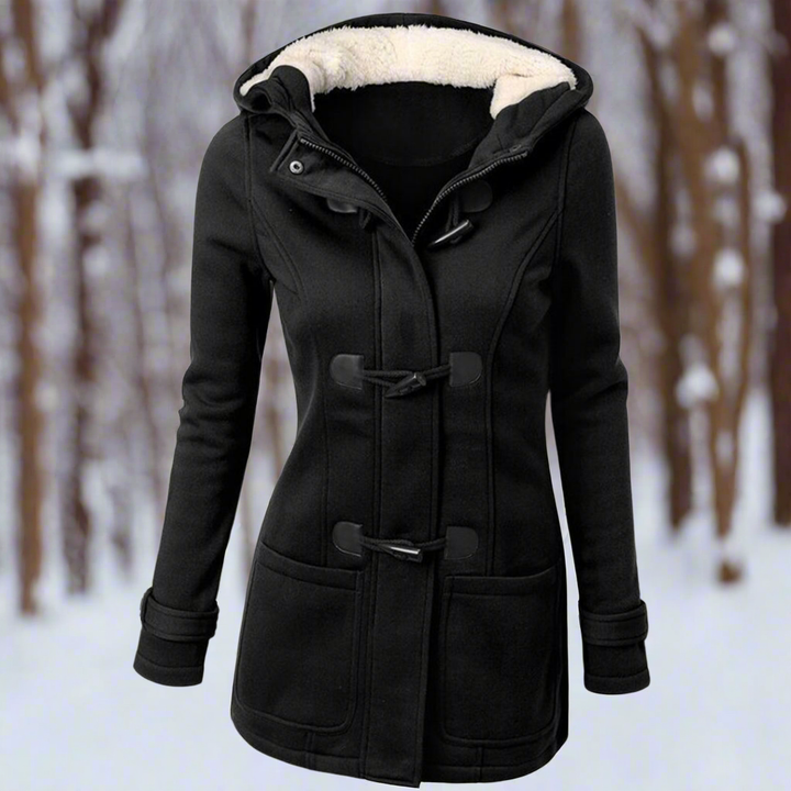 Virginia | Timeless Hooded Fuzzy-Trim Duffle Coat