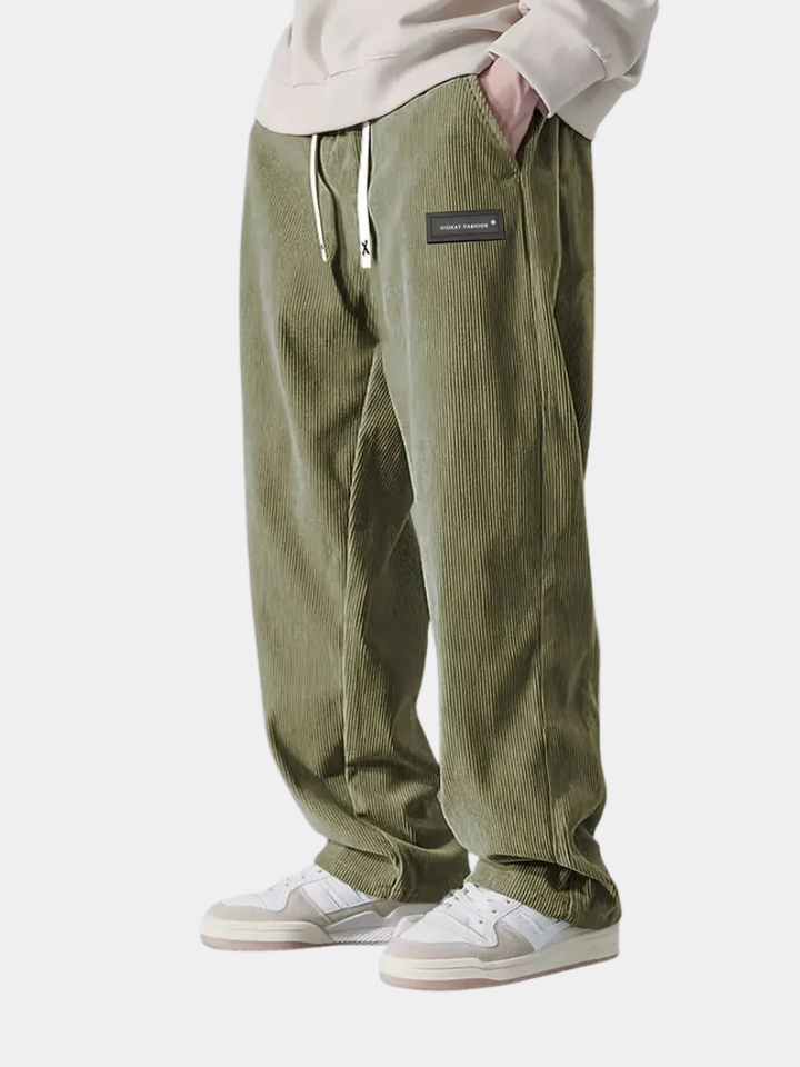 Walter | Drawstring Straight Leg Corduroy Pants