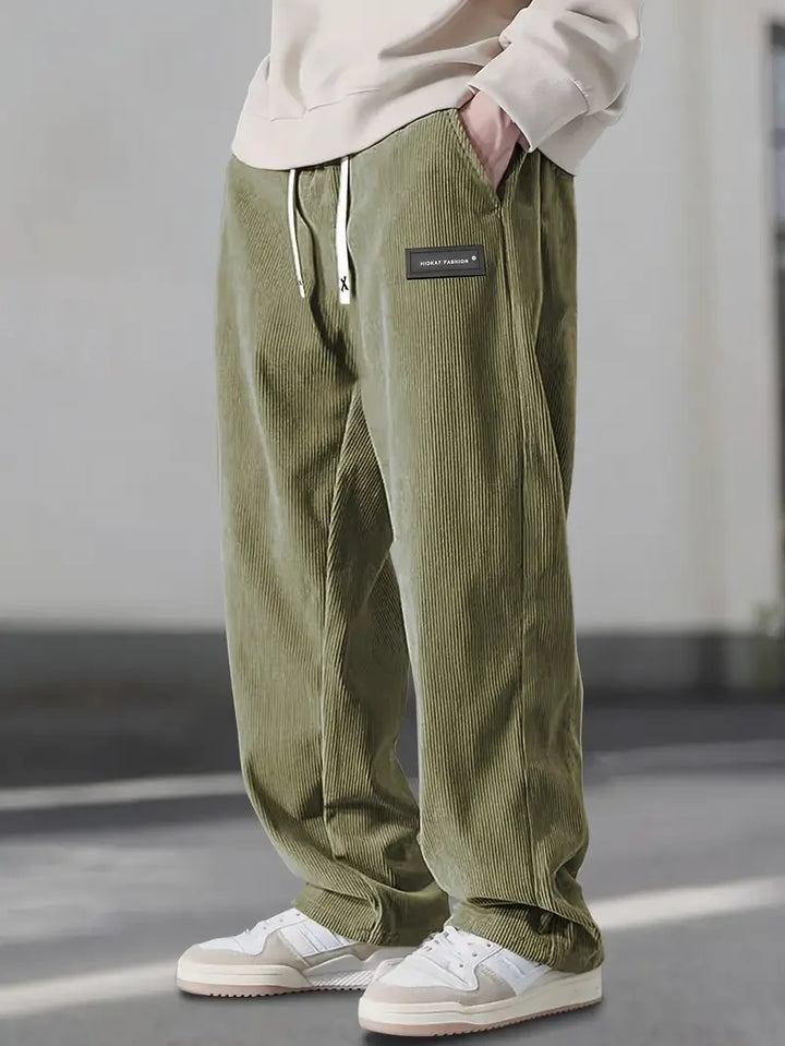 Walter | Drawstring Straight Leg Corduroy Pants