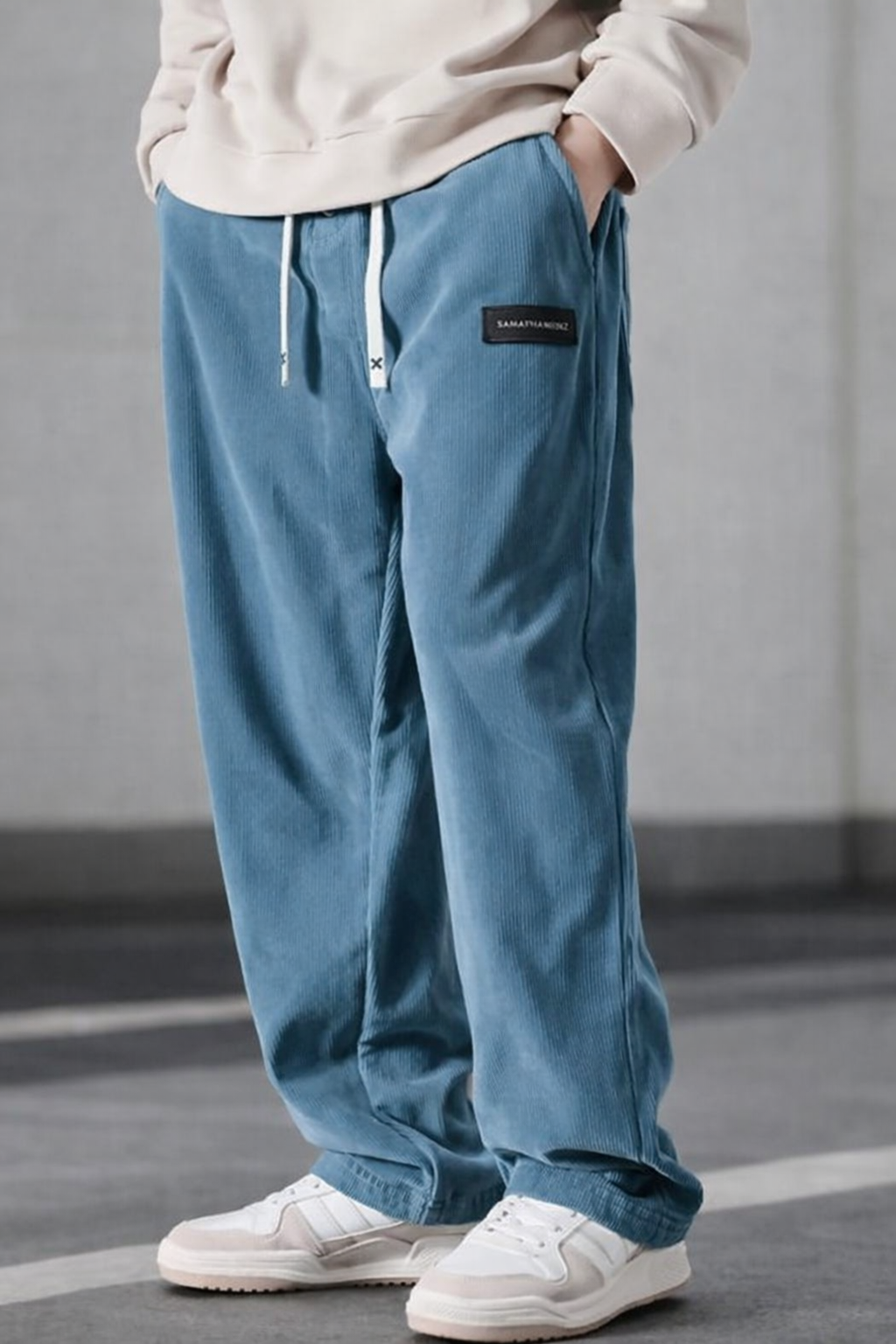 Walter | Drawstring Straight Leg Corduroy Pants