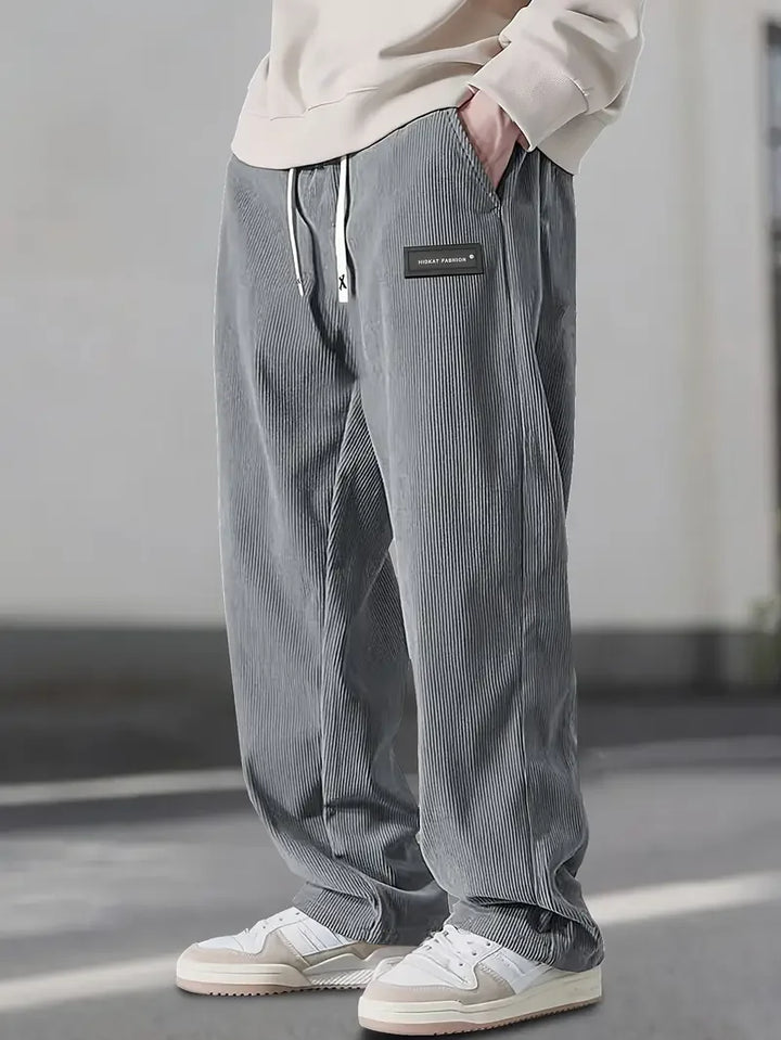 Walter | Drawstring Straight Leg Corduroy Pants