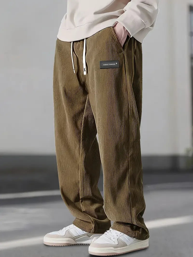 Walter | Drawstring Straight Leg Corduroy Pants