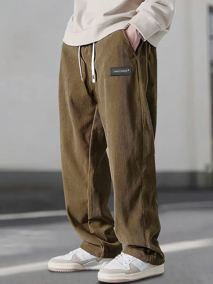 Walter | Drawstring Straight Leg Corduroy Pants