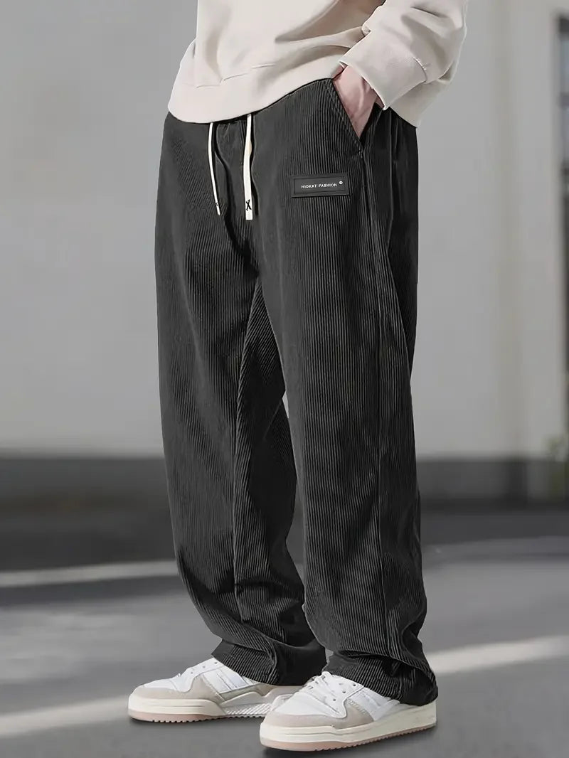 Walter | Drawstring Straight Leg Corduroy Pants