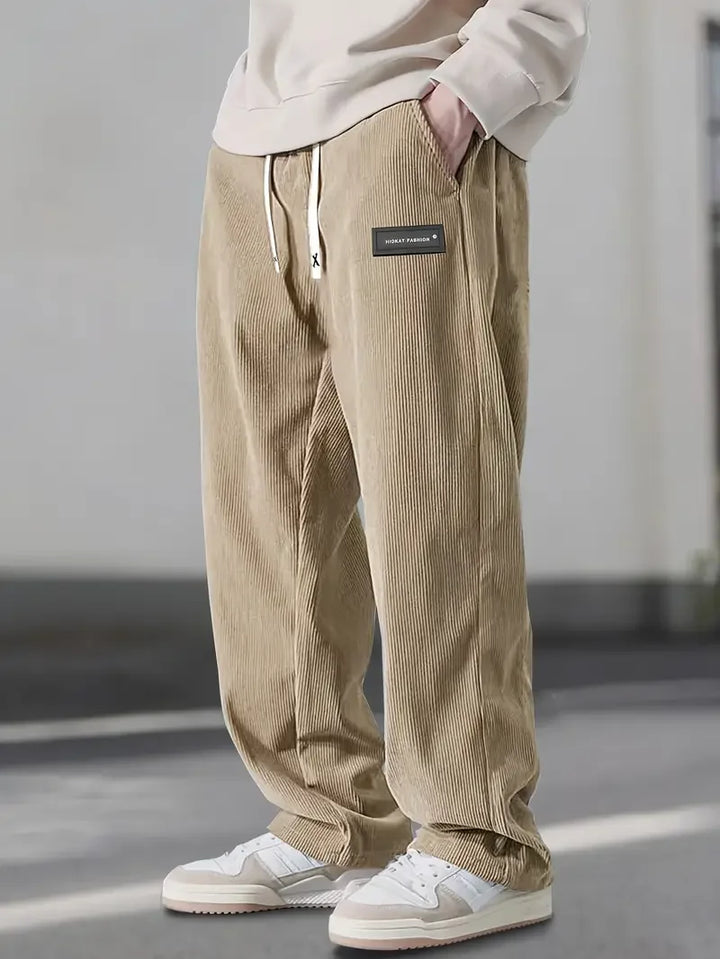 Walter | Drawstring Straight Leg Corduroy Pants