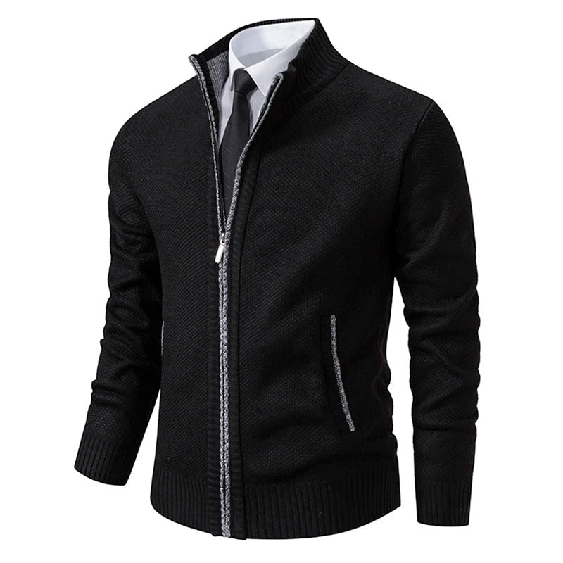Walter | Refined Full Zip Mock Neck Mens Sweaters