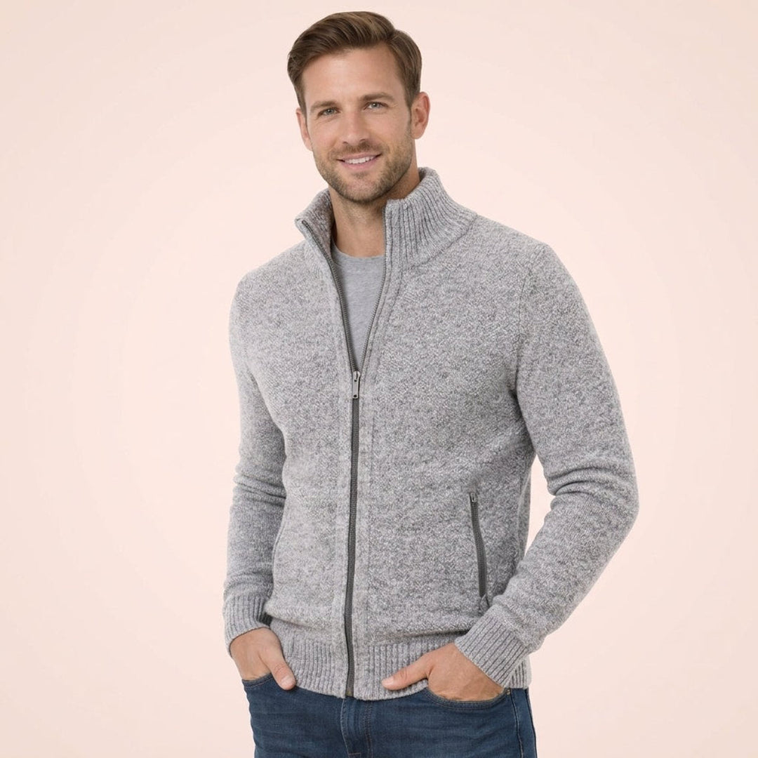 Walter | Refined Full Zip Mock Neck Mens Sweaters