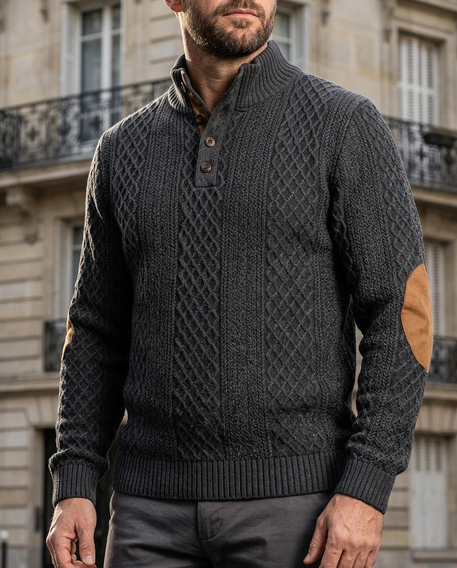 Zachary | Chic Cable Knit Mock Neck Turtleneck Sweater