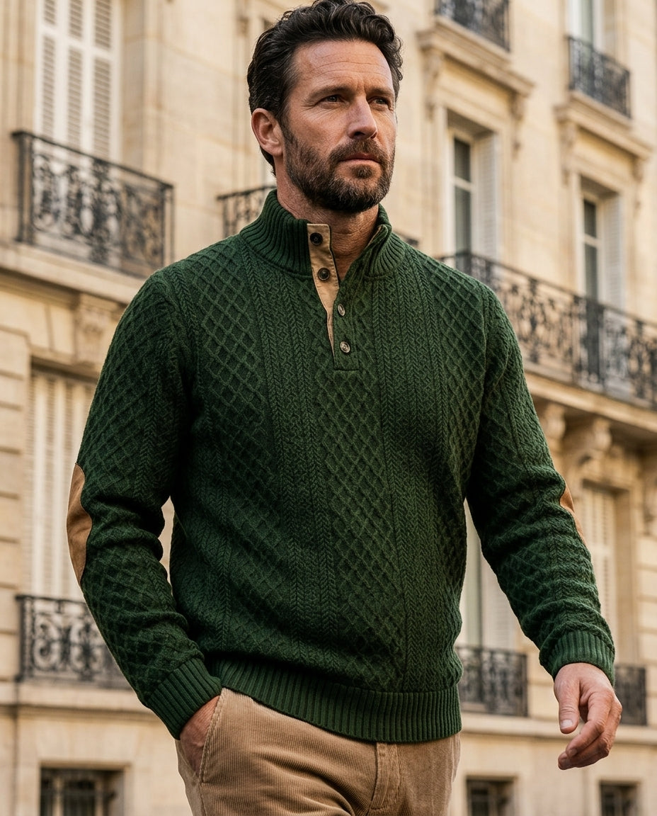 Zachary | Chic Cable Knit Mock Neck Turtleneck Sweater
