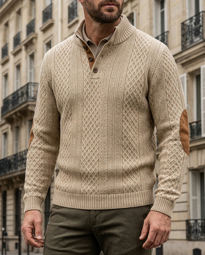 Zachary | Chic Cable Knit Mock Neck Turtleneck Sweater