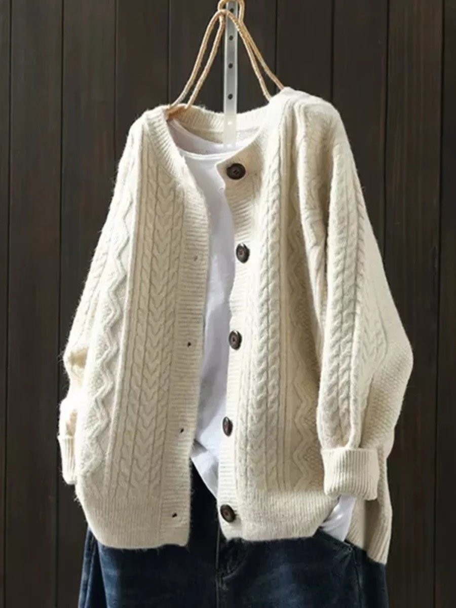 Zara | Polished Cable-Knit Oversized Knitted Jumper Cardigan
