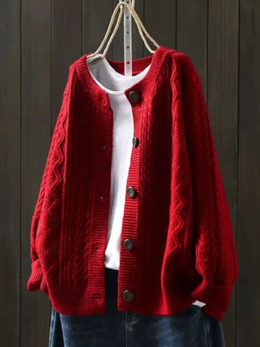 Zara | Polished Cable-Knit Oversized Knitted Jumper Cardigan
