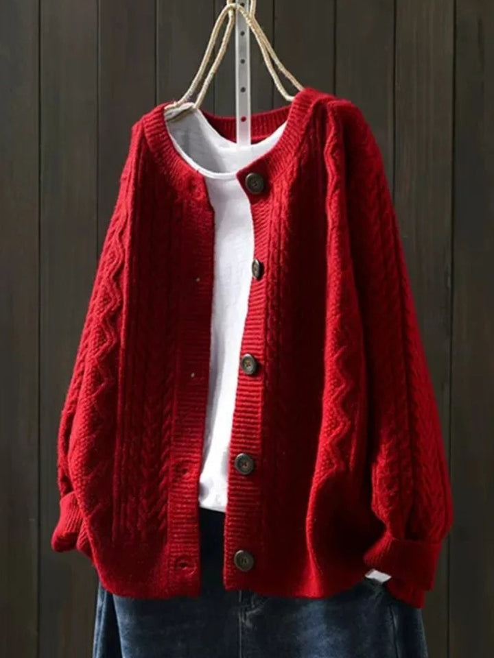 Zara | Polished Cable-Knit Oversized Knitted Jumper Cardigan