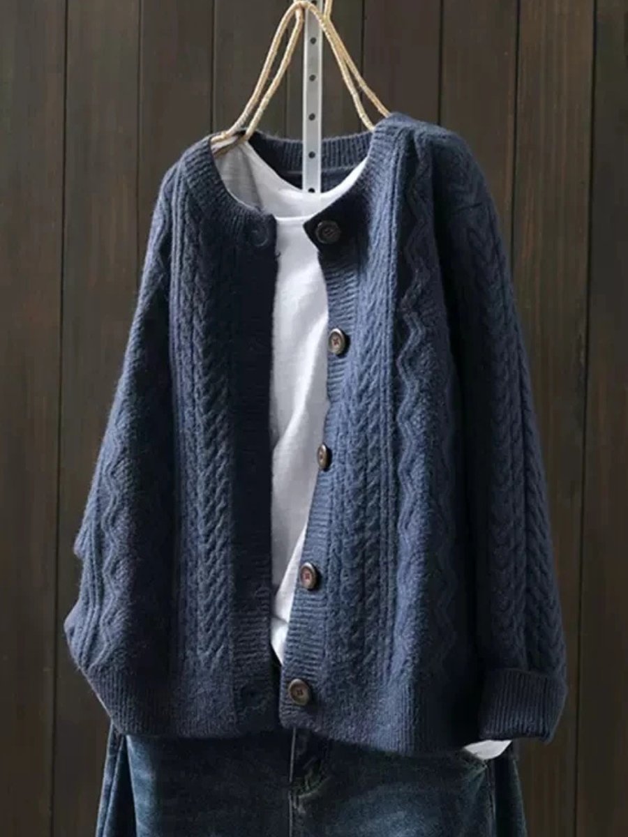 Zara | Polished Cable-Knit Oversized Knitted Jumper Cardigan