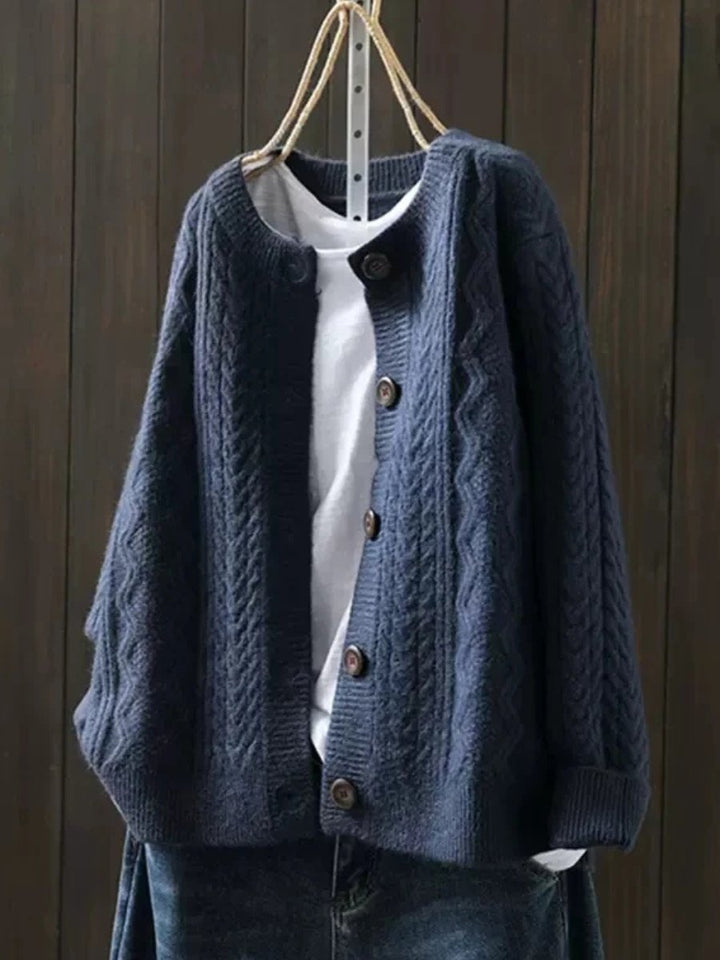 Zara | Polished Cable-Knit Oversized Knitted Jumper Cardigan