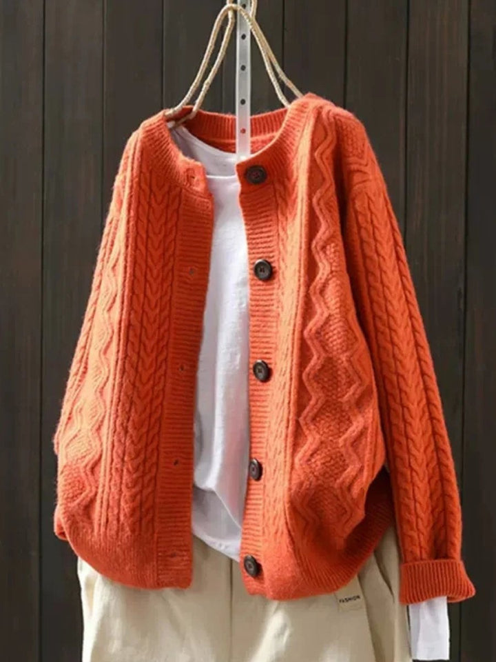 Zara | Polished Cable-Knit Oversized Knitted Jumper Cardigan