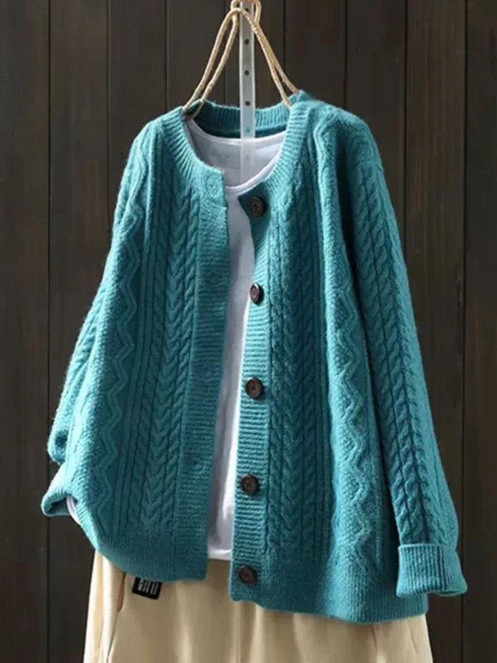 Zara | Polished Cable-Knit Oversized Knitted Jumper Cardigan
